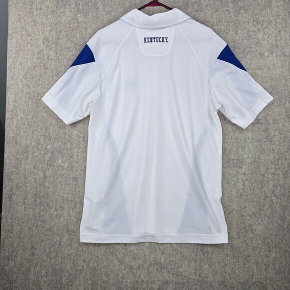 Nike Dri-Fit Kentucky Wildcats Polo Shirt White/Blue L Recycled Polyester - Picture 2 of 8